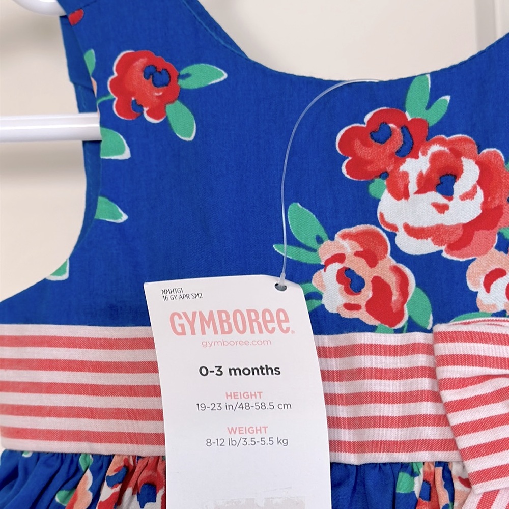 🆕 Gymboree Baby Girl Floral Dress with Bloomers Size 0-3 months - Picture 3 of 4